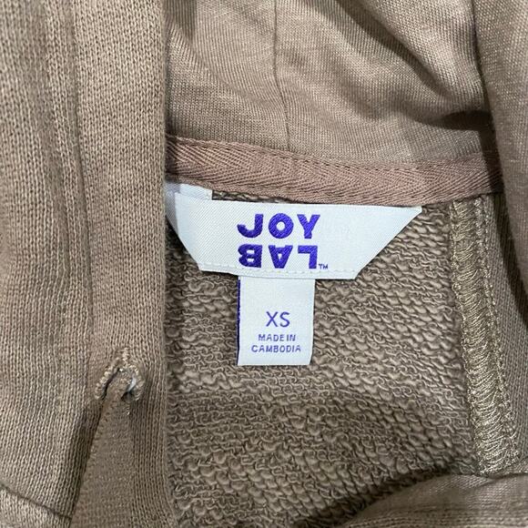 Joy Lab Brown Zip Jacket Size XS with thumb key holes 95% Cotton - Picture 6 of 9